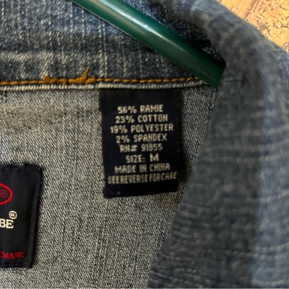 OTB stretch Jean blazer Y2K button up fitted dark wash denim vintage size med - Picture 3 of 16